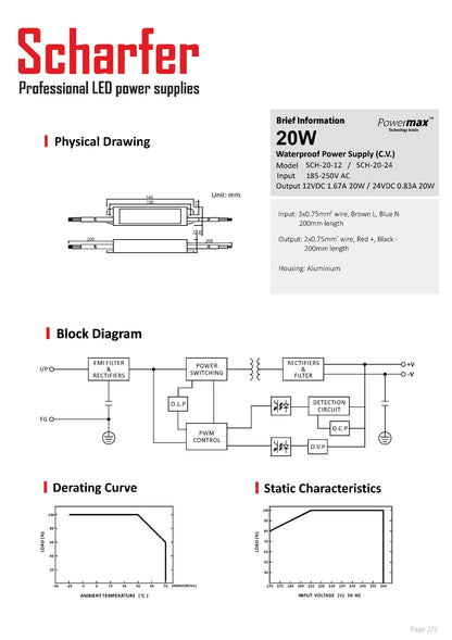 Transformer 230V AC til 12V DC 20W