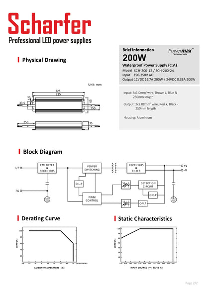 Transformer 230V AC til 24V DC 200W