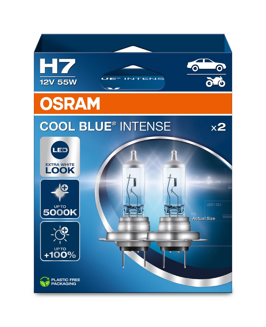 OSRAM - H7 Halogen forlygter lampe - Duo Box - 2 -pakke