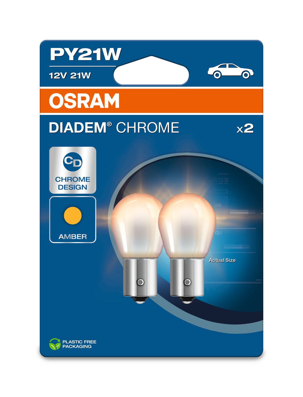OSRAM DIADEM CHROME - PY21W EKSTRA LET LAMP