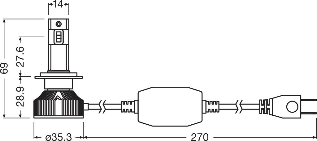 OSRAM-ledning HL Intense H7-H18