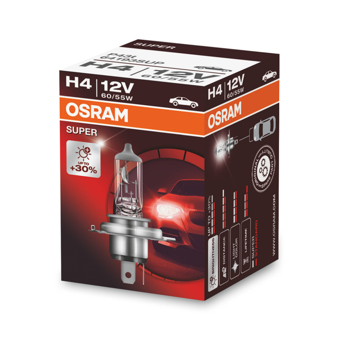 Osram Super - H4 Halogen forlygter lampe