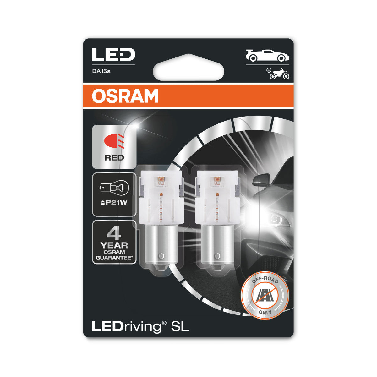 OSRAM LED Rring SL - OFF -ROAD P21W - Rød