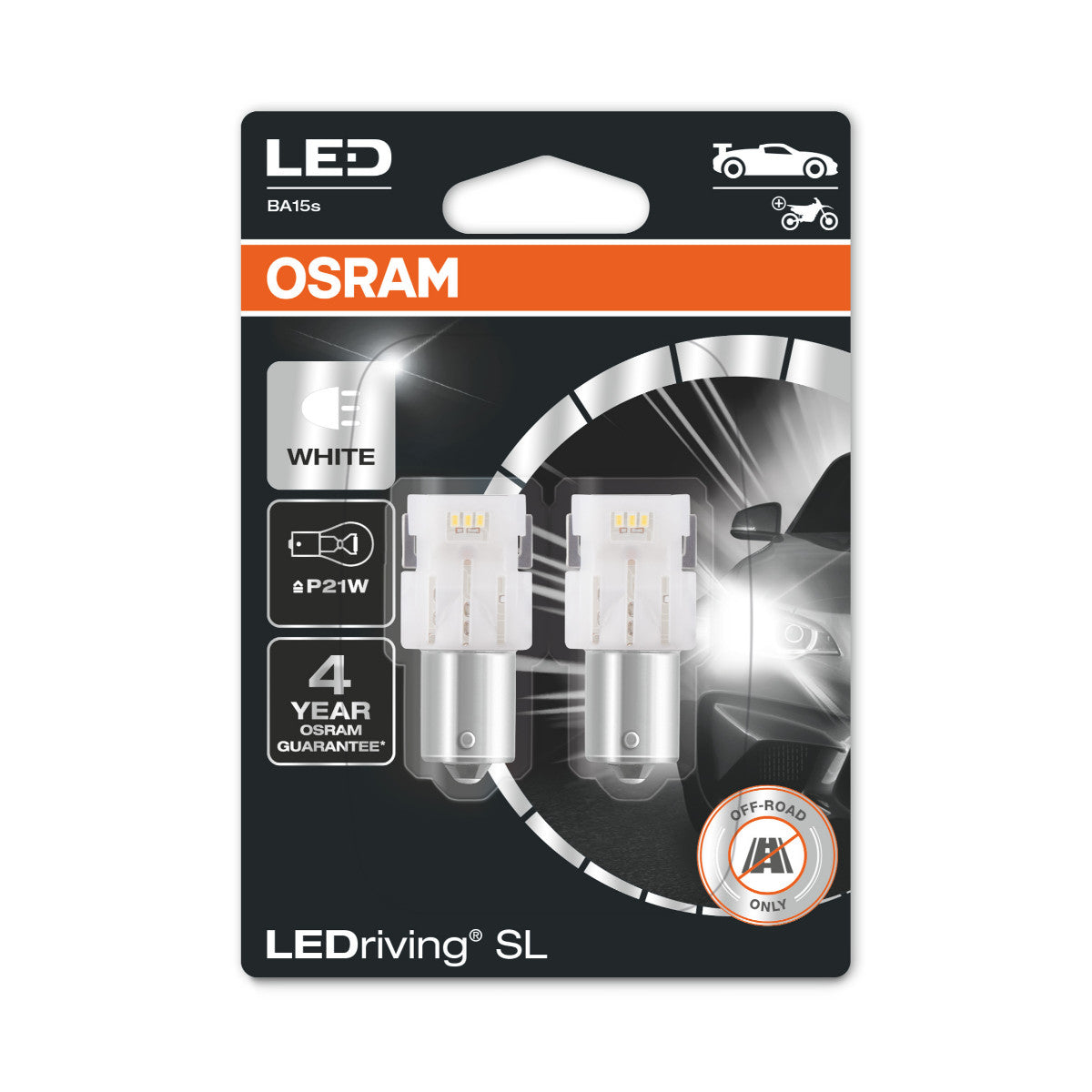 Osram førte rriving SL - off -Road P21W - Hvid