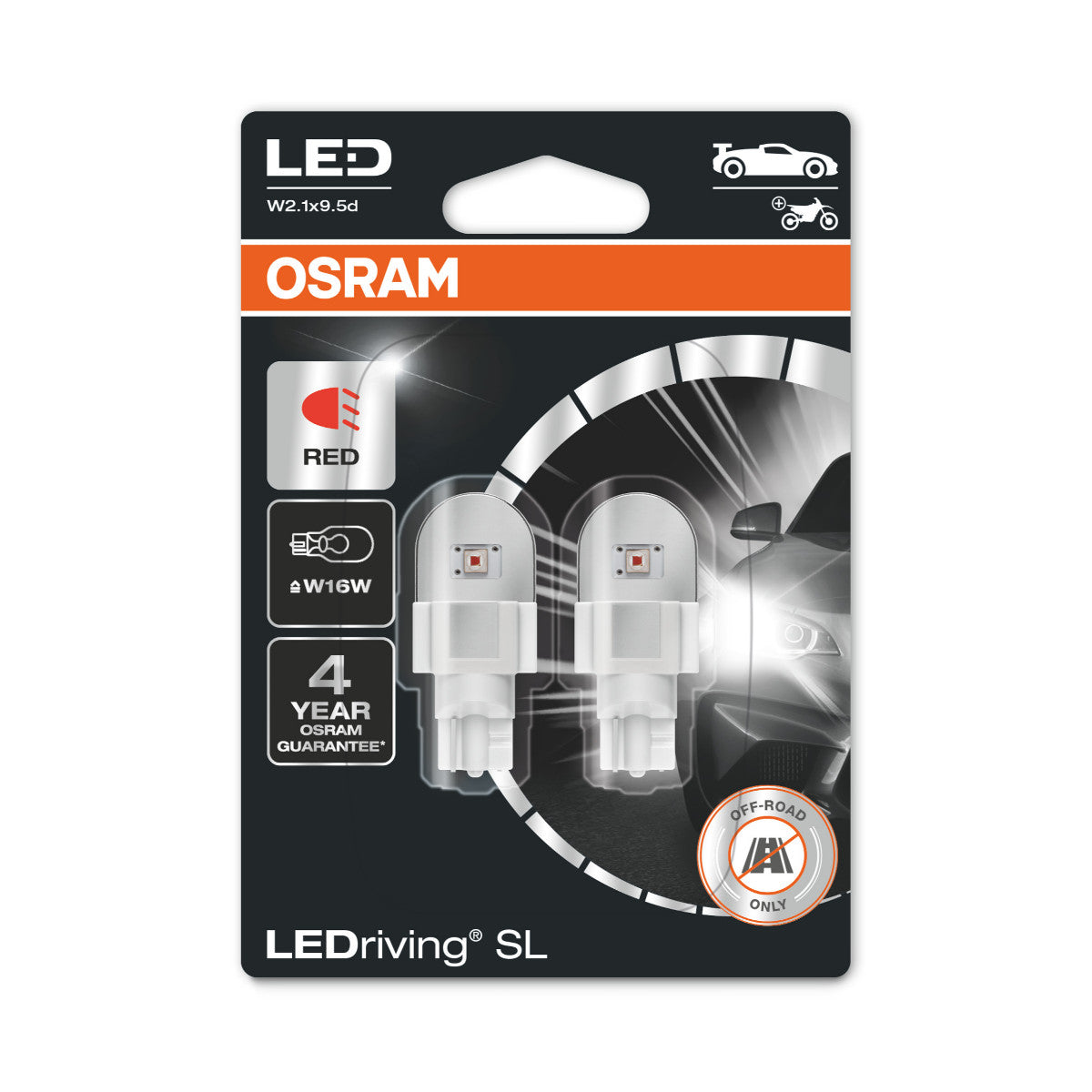 OSRAM LEDriving SL - Off-road W16W - rød