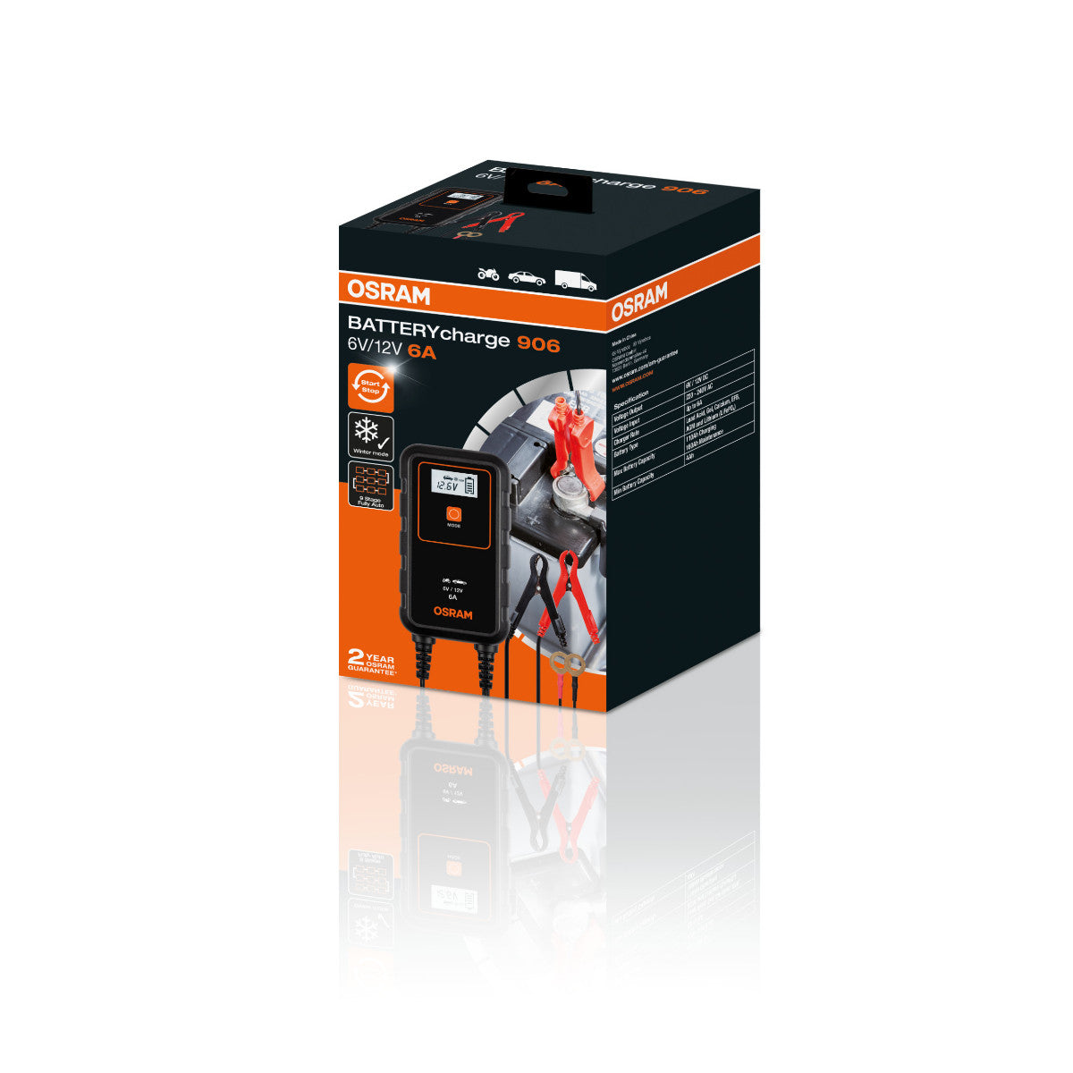 OSRAM Batteriopladning - 906 Smart Battery Charger