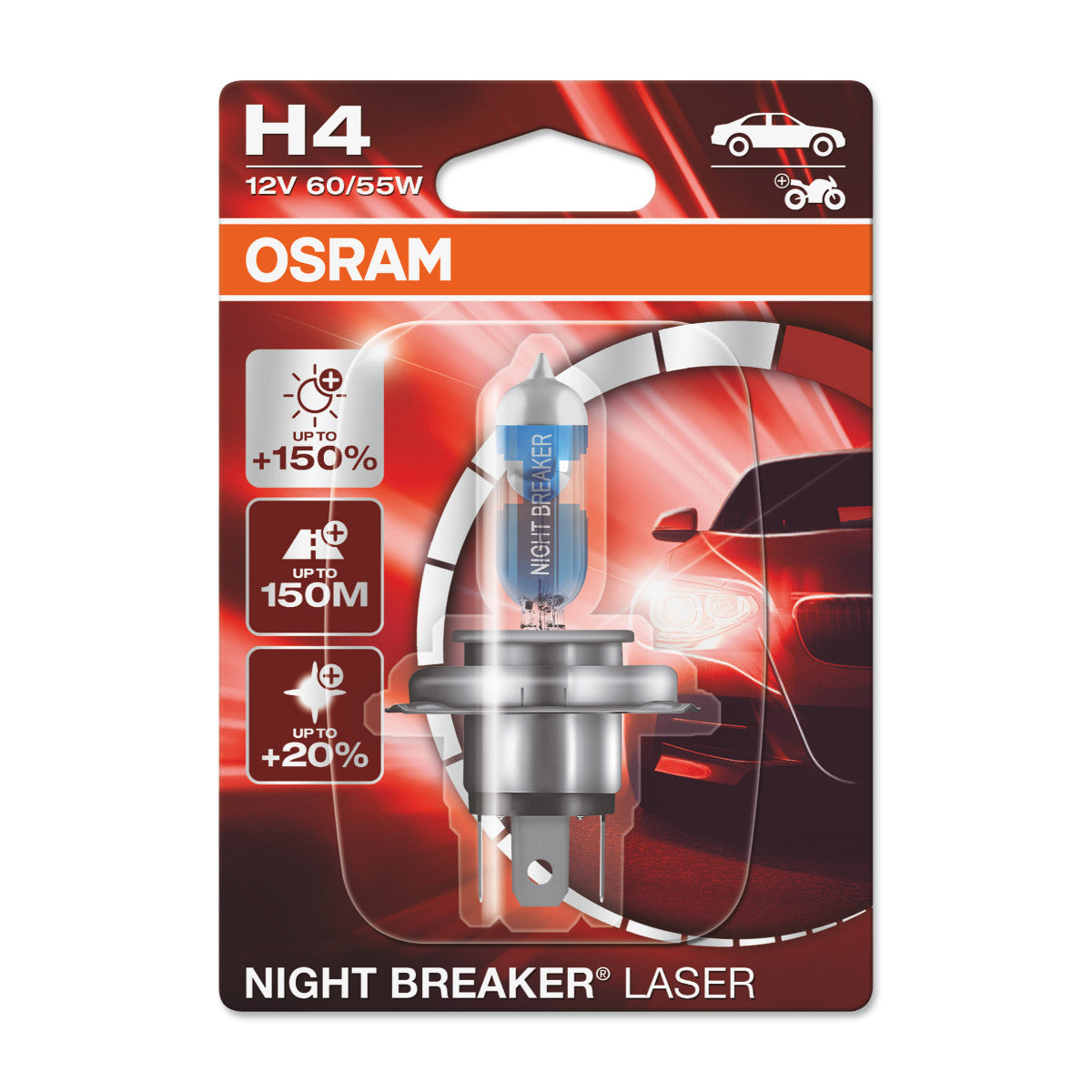 OSRAM NIGHT BREAKER® LASER H4 Single Blister