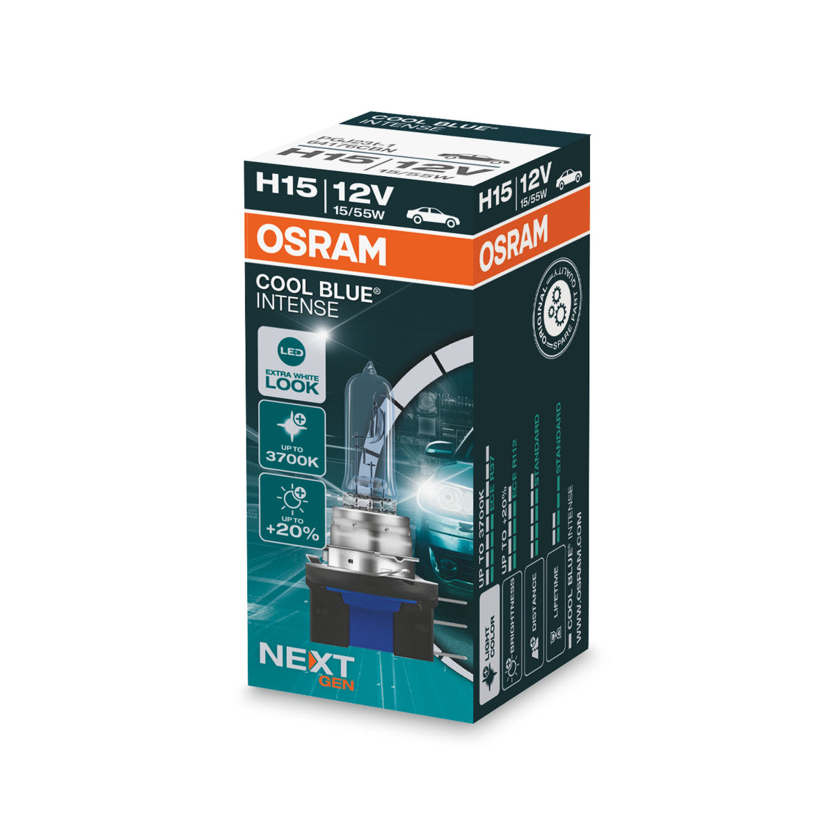 OSRAM - H15 Halogen forlygtepære - Foldeboks - 1-PAK