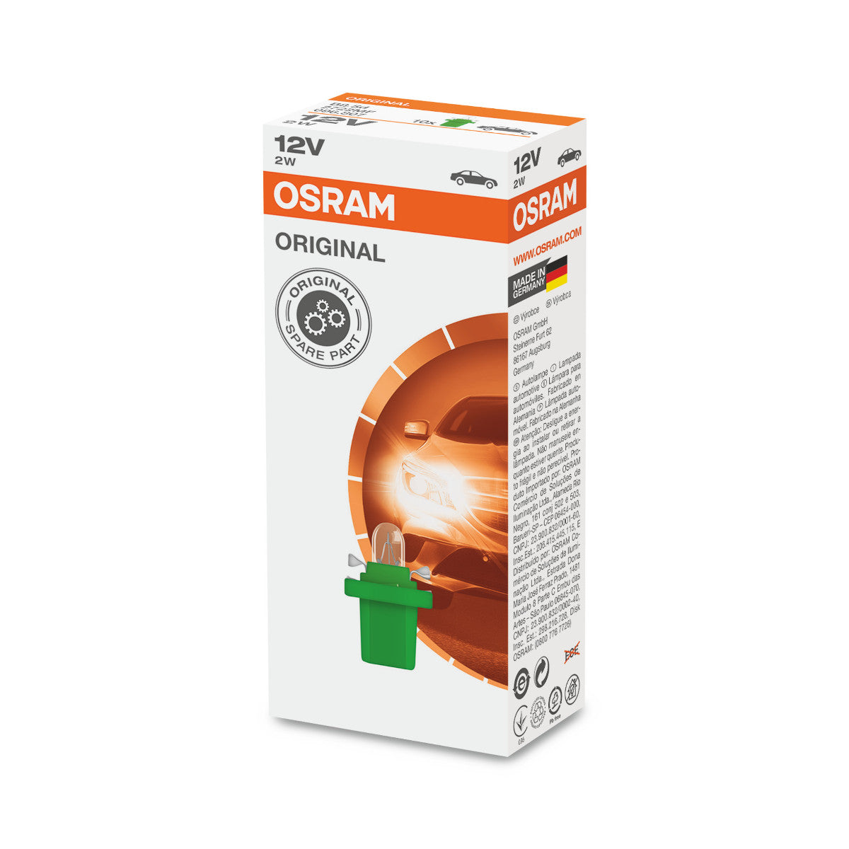 OSRAM Original - Plastik MF Base - 2W - B8.5D - Ekstra lyslampe
