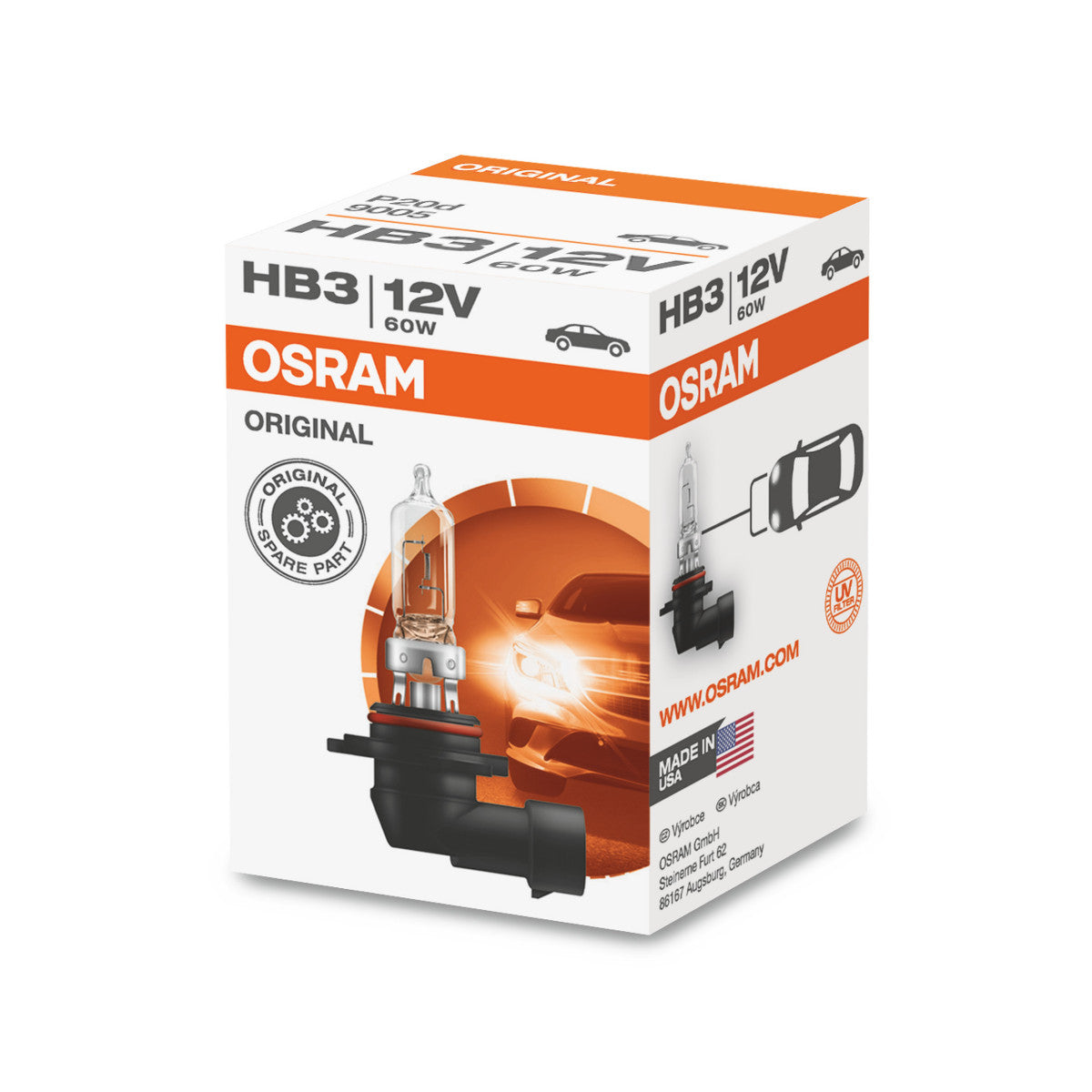 OSRAM ORIGINAL LINE - HB3 - 12 V - 60 W - Halogen forlygtepære