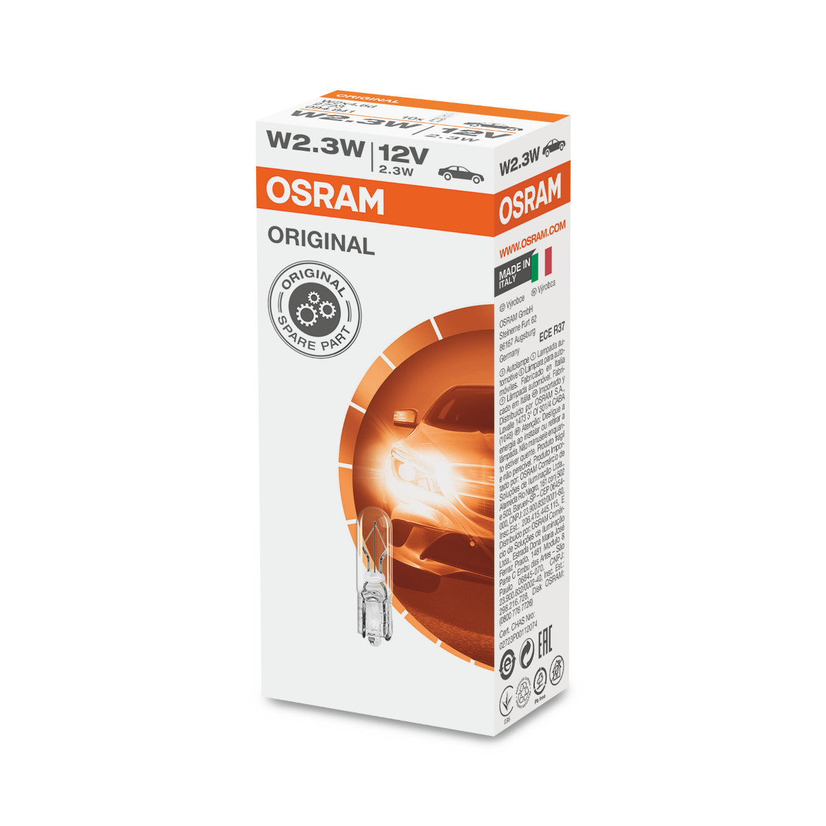 OSRAM ORIGINAL - KILE BASE - 2 -3W - 12V Ekstra pære