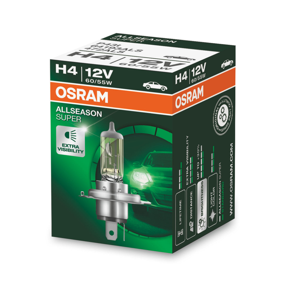 OSRAM ALLSEASON SUPER - ALLSEASON - H4 Halogen forlygtepære