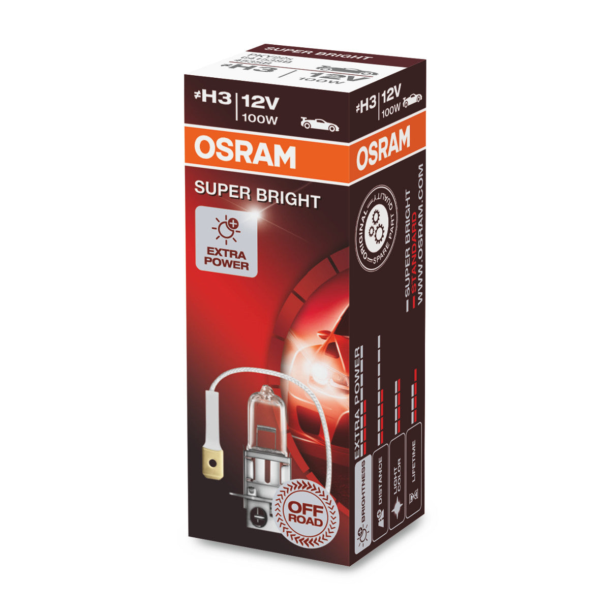 OSRAM SUPER BRIGHT PREMIUM - SUPER BRIGHT - Off-road H3 - PKY22s Halogen forlygtepære