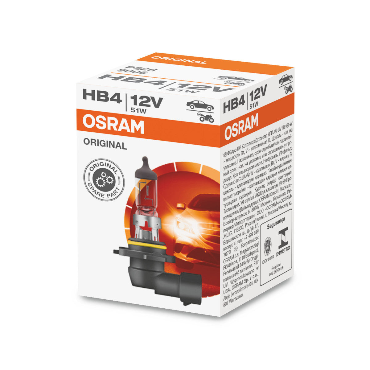 OSRAM ORIGINAL LINE - HB4 - 12 V - 51 W - Halogen forlygtepære - Foldeboks