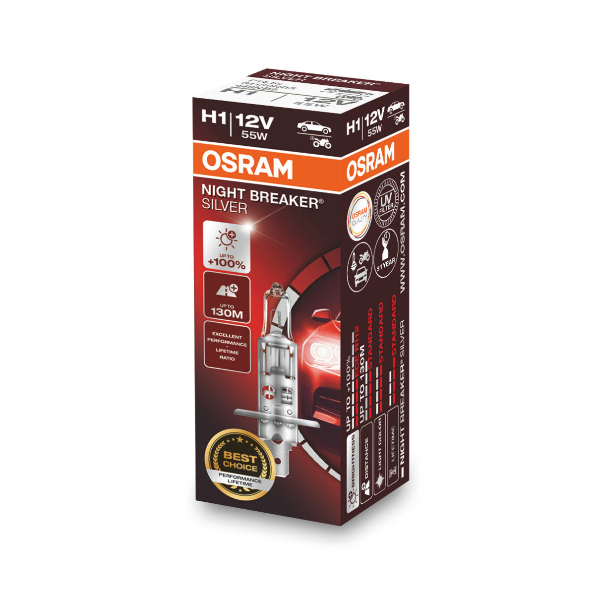 OSRAM NIGHT BREAKER® SILVER H1 foldeboks