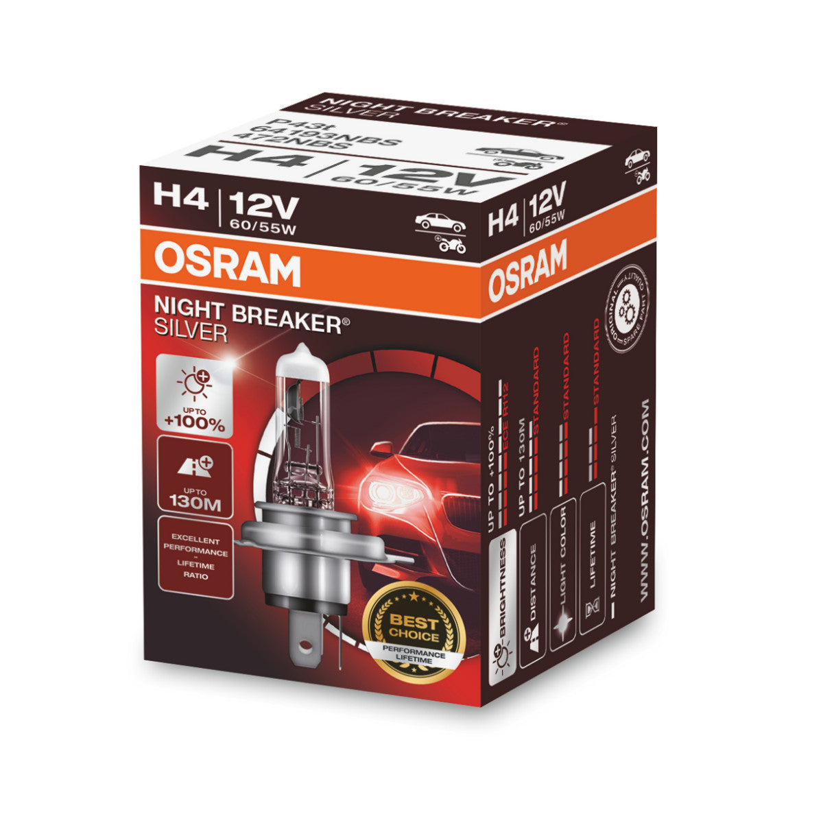 OSRAM NIGHT BREAKER® SILVER H4 foldeboks