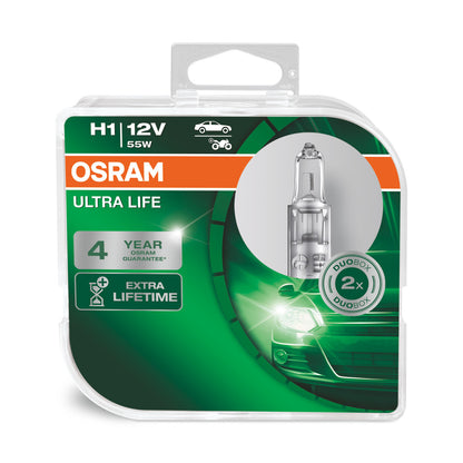 OSRAM ULTRA LIFE - H1 Halogen forlygtepære - Duo boks