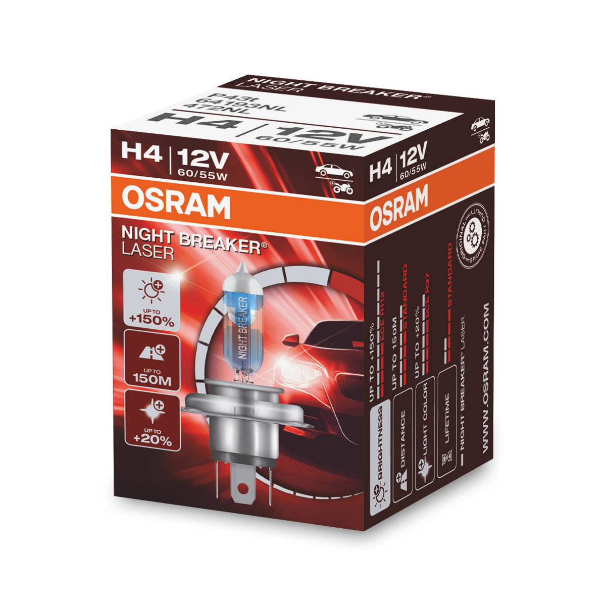 Osram Night Breaker® Laser H4 foldningsboks 1-pakke