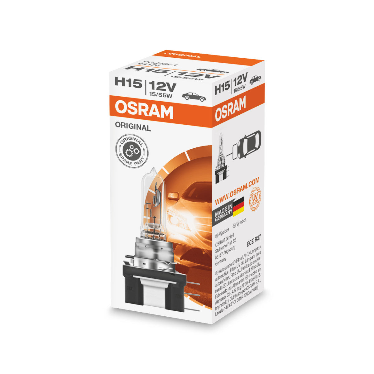 OSRAM ORIGINAL LINE - H15 - 12 V - 5515 W - Halogen forlygtepære