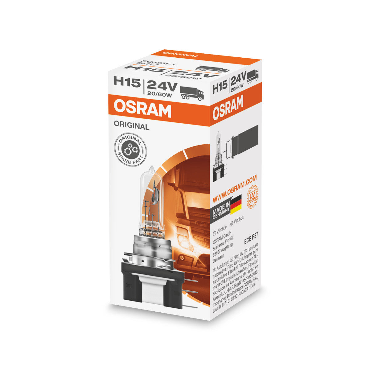 OSRAM ORIGINAL LINE - H15 - 24 V - 6020 W - Halogen forlygtepære