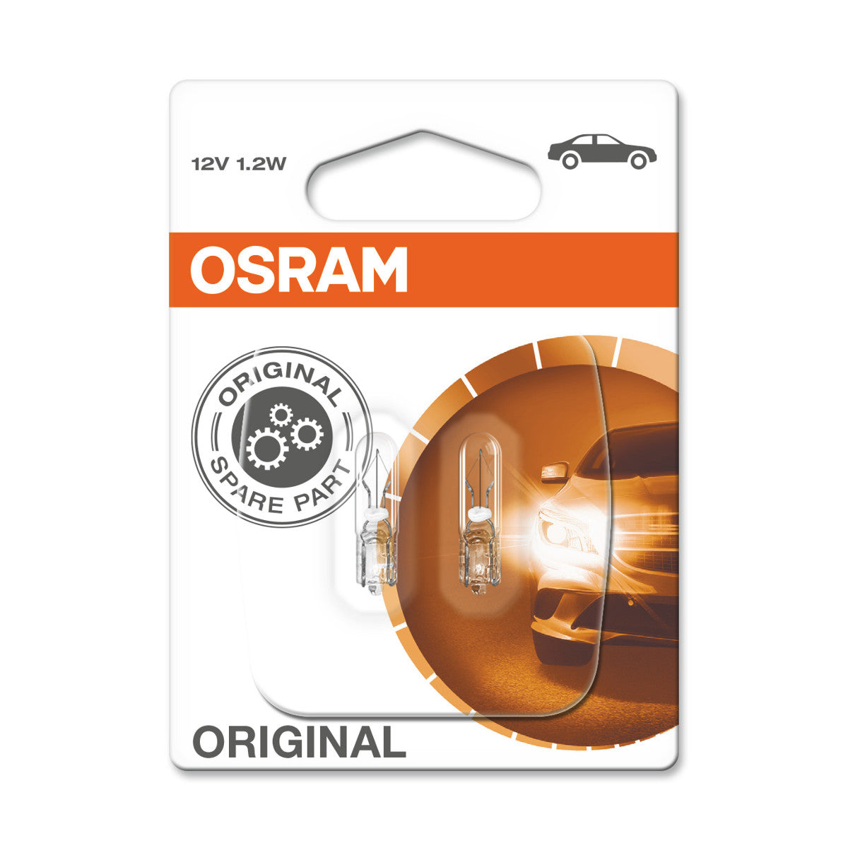 OSRAM ORIGINAL - KILE BASE - 1 -2W - 12V -W2 x4.6d - Ekstra pære