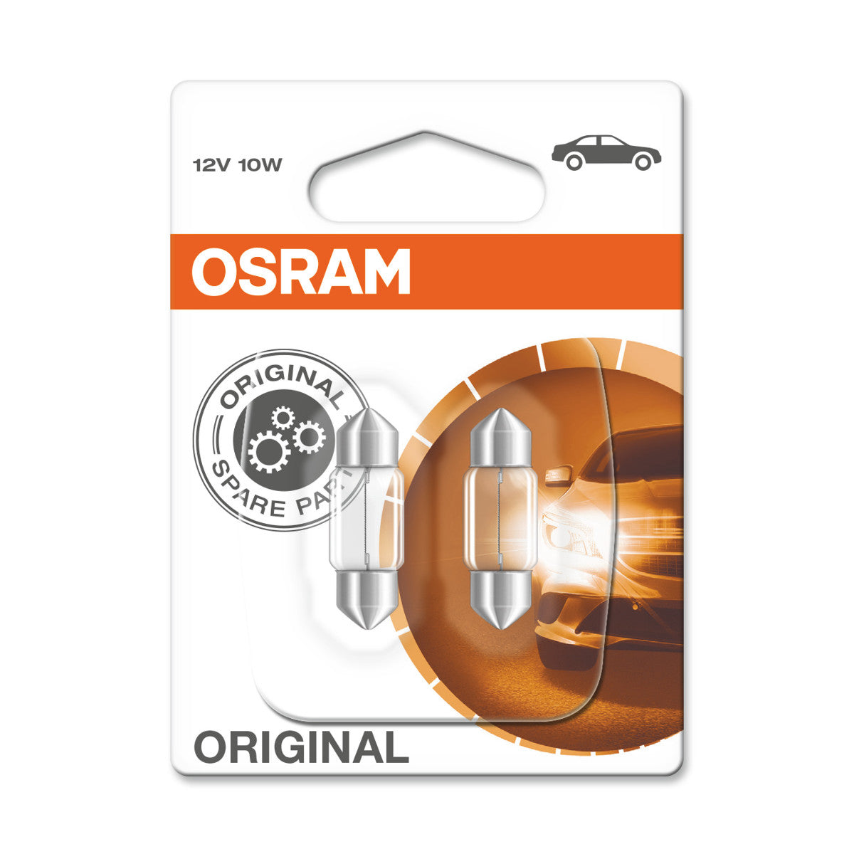 OSRAM ORIGINAL FESTOON - 10W - 12V - 31mm - Ekstra pære - 2-PACK