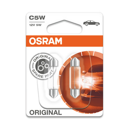 OSRAM ORIGINAL FESTOON - 5W - 12V - 36mm Ekstra pære - 2-PACK