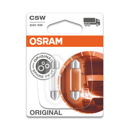 OSRAM ORIGINAL FESTOON - 5W - 24V - 36mm Ekstra pære - 2-PACK