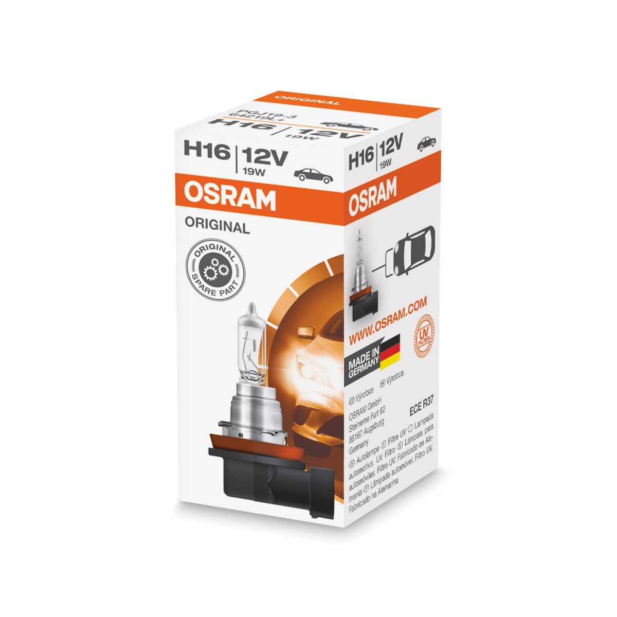 OSRAM ORIGINAL LINE - H16 - 12 V - 19 W - Halogen forlygtepære