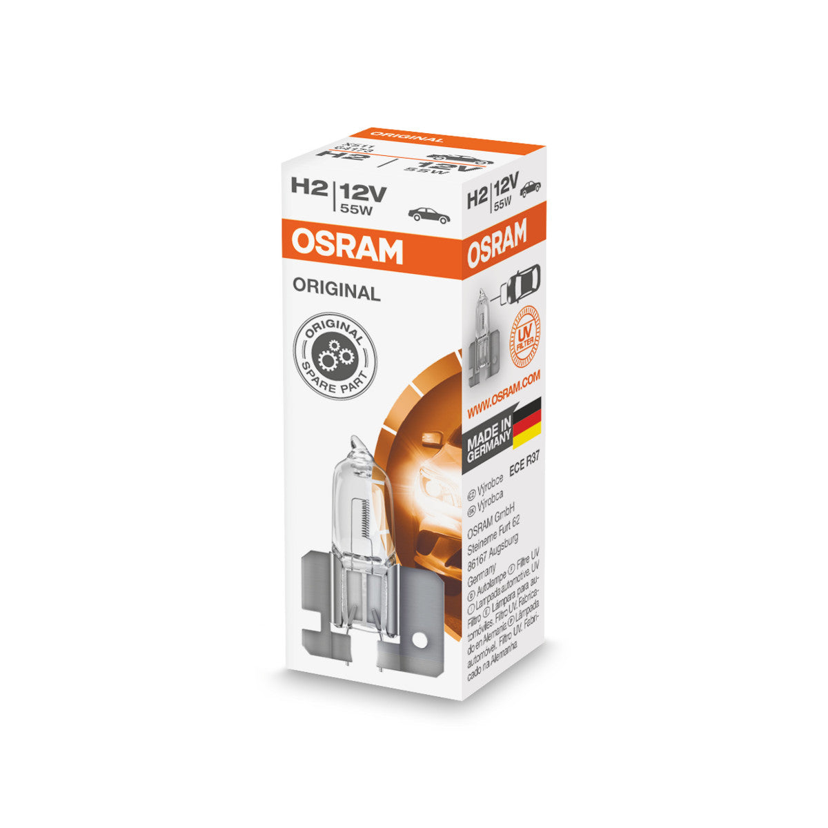 OSRAM ORIGINAL LINE - H2 - 12 V - 55 W - Halogen forlygtepære