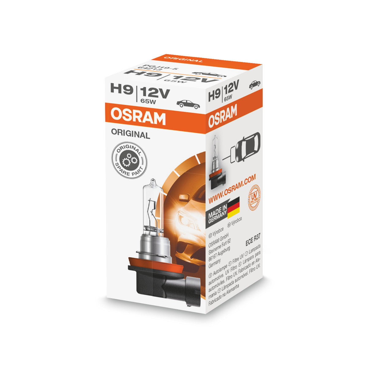 OSRAM ORIGINAL LINE - H9 - 12 V - 65 W - Halogen forlygtepære