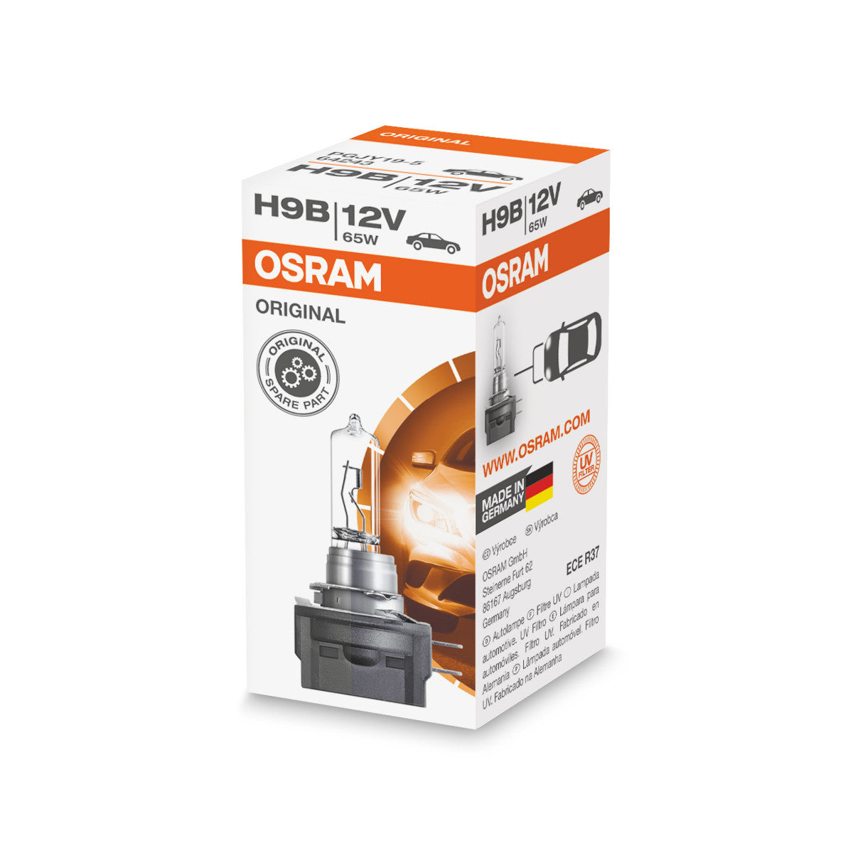 OSRAM ORIGINAL LINE - H9B - 12 V - 65 W - Halogen forlygtepære