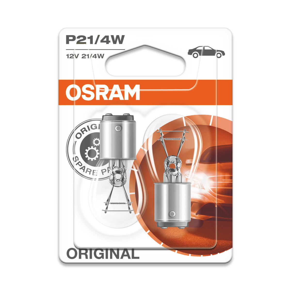 OSRAM ORIGINAL - METAL BASE - P21-4W Ekstra pære