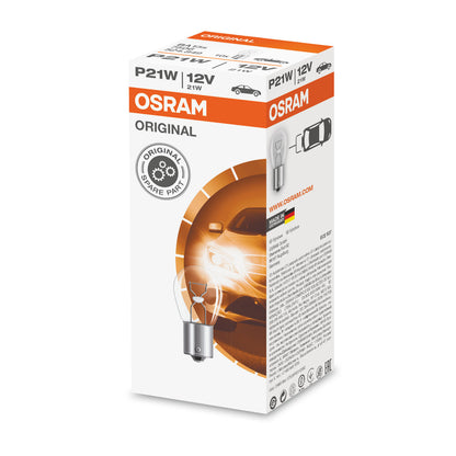 OSRAM ORIGINAL - METAL BASE - P21W - 12V Ekstra pære 1-pak.