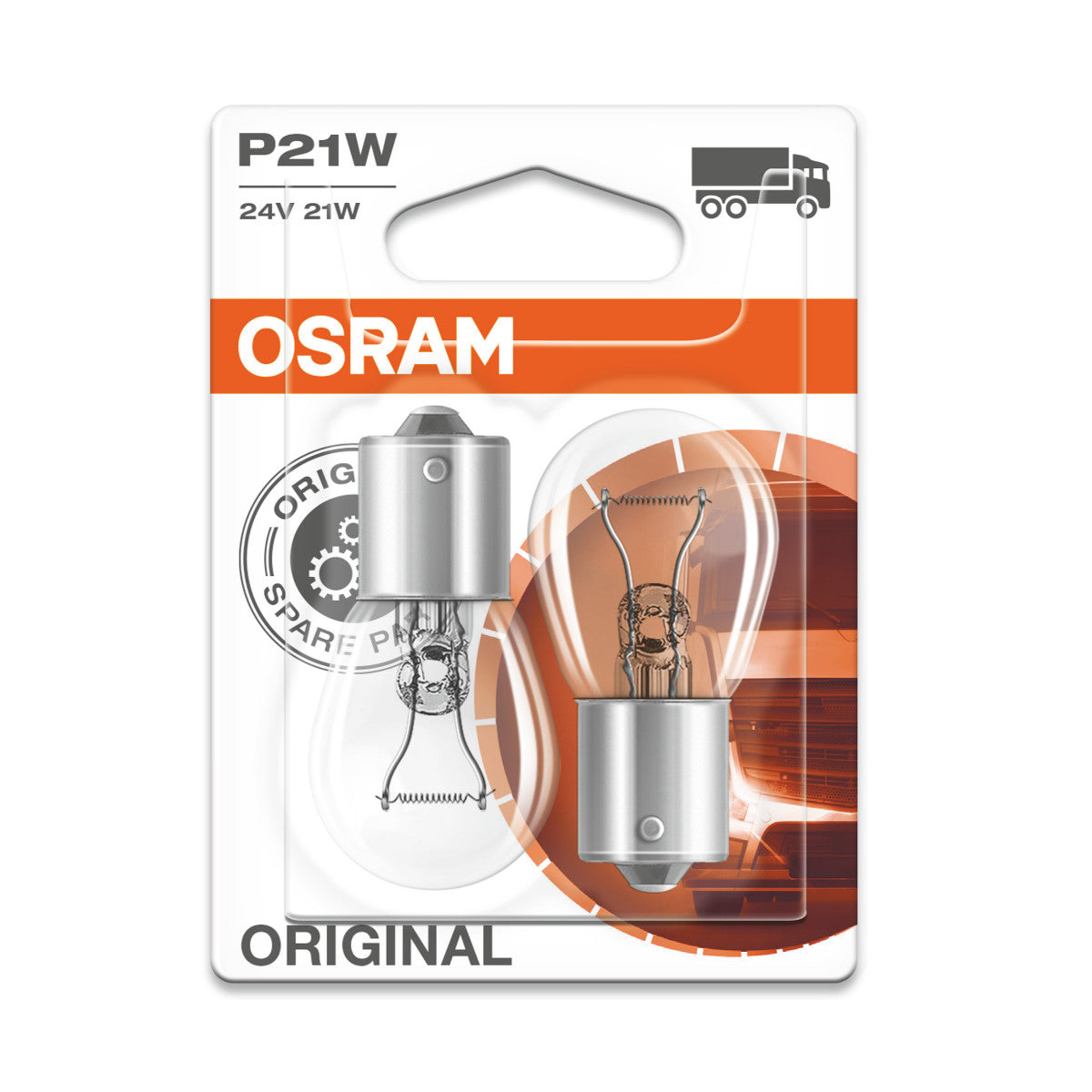 OSRAM ORIGINAL - METAL BASE - P21W Ekstra pære - BA15s - 24V