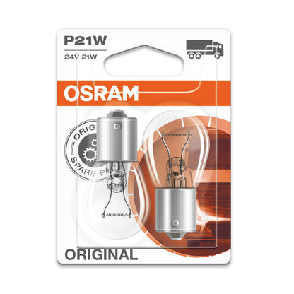 OSRAM ORIGINAL - METAL BASE - P21W Ekstra pære - BA15s - 24V