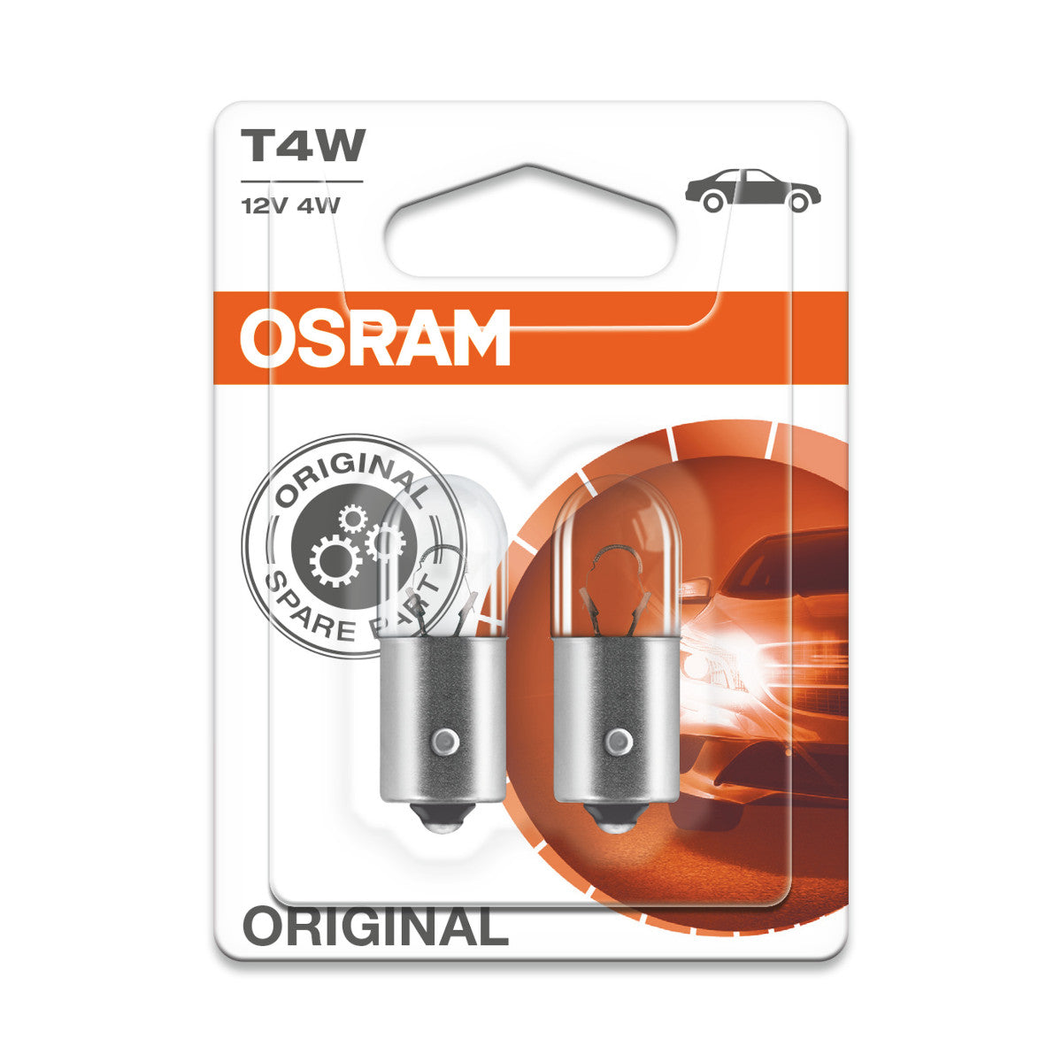 OSRAM ORIGINAL - METAL BASE - T4W - 12V Ekstra pære