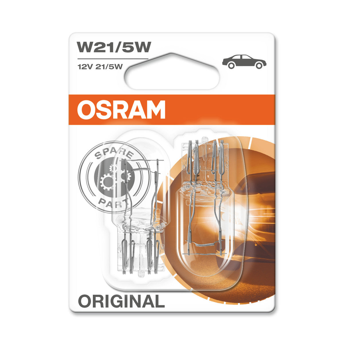 OSRAM ORIGINAL - KILE BASE - W21-5W Ekstra pære - 2-PACK