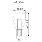 BA15s 12V/24V 1.5W Kallvit