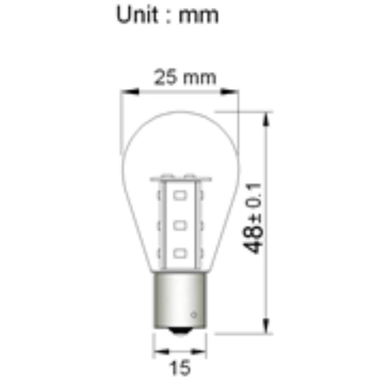 BAU15s 12V/24V 0.7W Orange