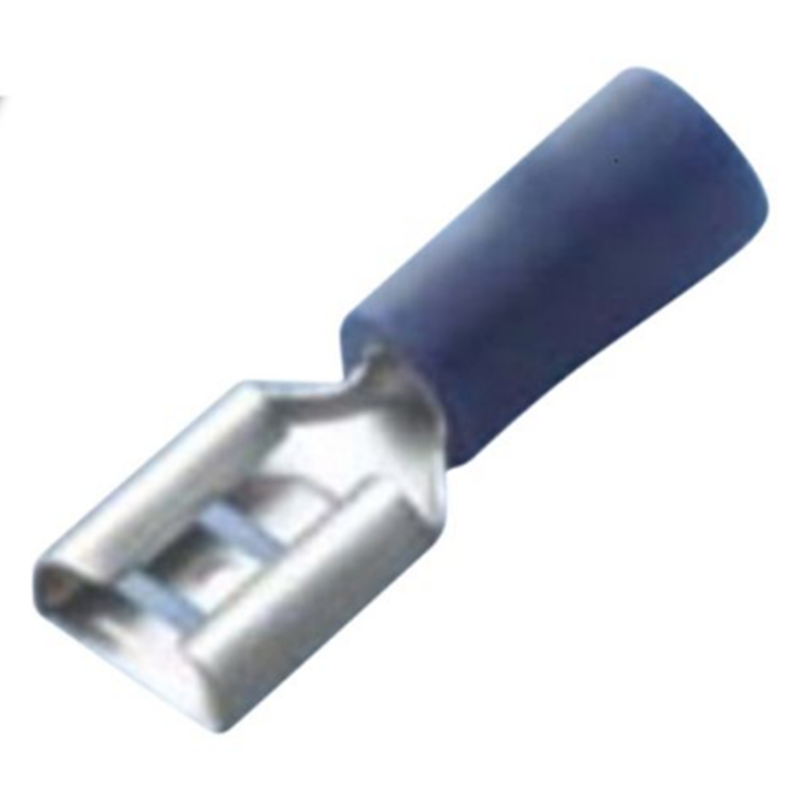 Flatstick Sleeve 2,5 mm2 vinylblå 6,3 x 0,8 mm - 10 stk
