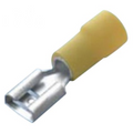 Flad pin -ærme 6mm2 vinylgul 6,3 x 0,8 mm - 10 stk