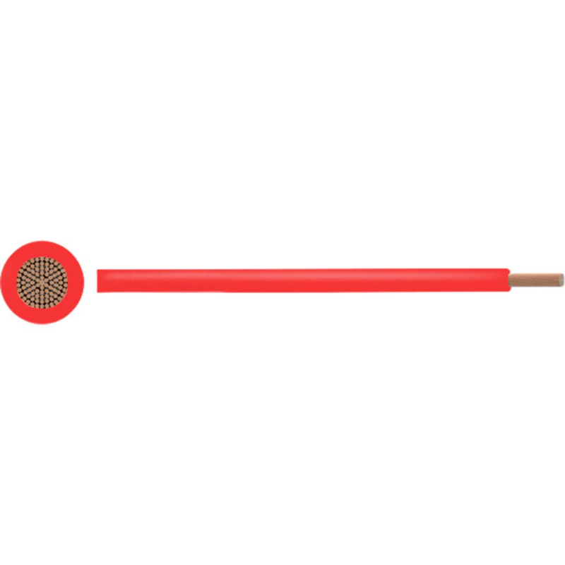 Forewlown -leder PVC 0,5 mm2 nøgne kobberrød pr. Meter